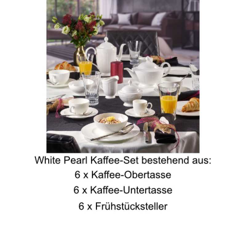 1043894005, Villeroy & Boch, White Pearl, coffee set 6 pers.