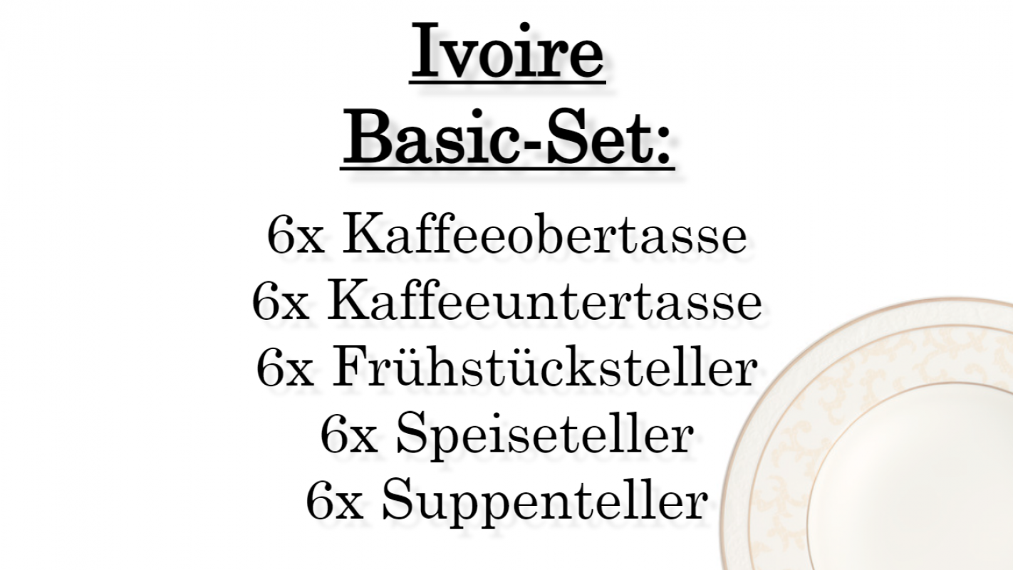 1043904002 Ivoire, Basic-Set, 6 Personen