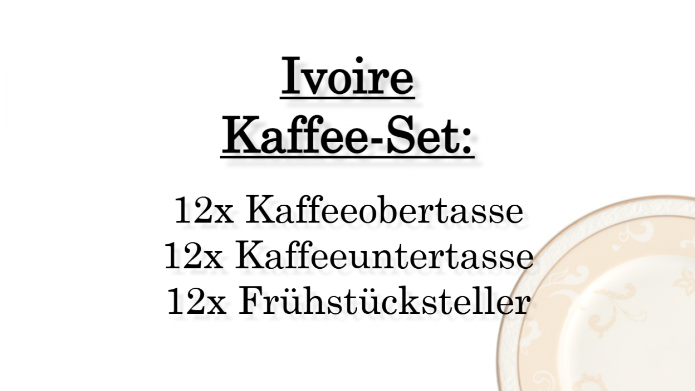 1043904005 Ivoire, Kaffee-Set, 12 Personen