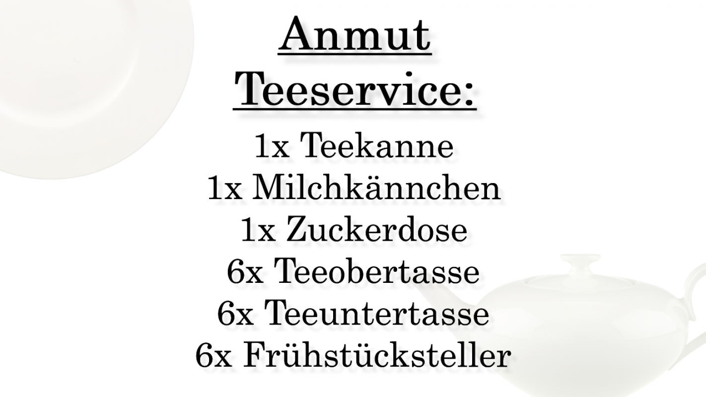 1045457110 Anmut, Teeservice, 6 Personen