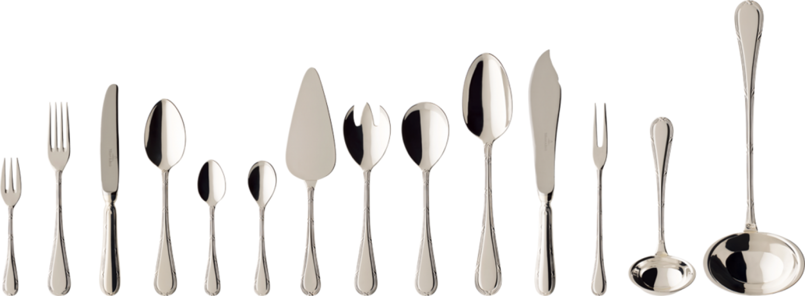 1259229072, Villeroy & Boch, Kreuzband Septfontaines 120g silverplated, cutlery set 70 pieces with soup ladle