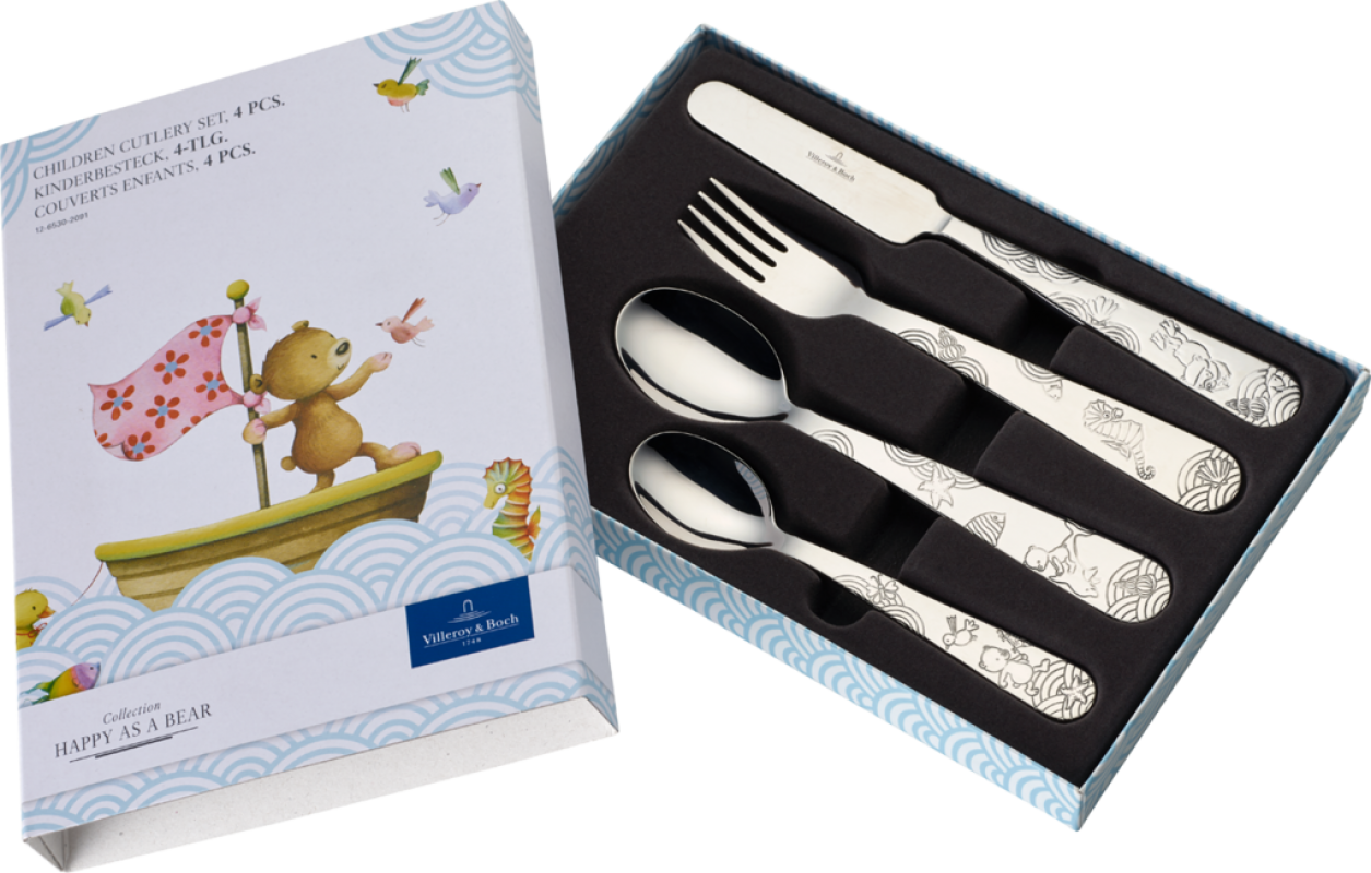 1265302091, Villeroy & Boch, Happy as a Bear, children's cutlery 4 pcs.