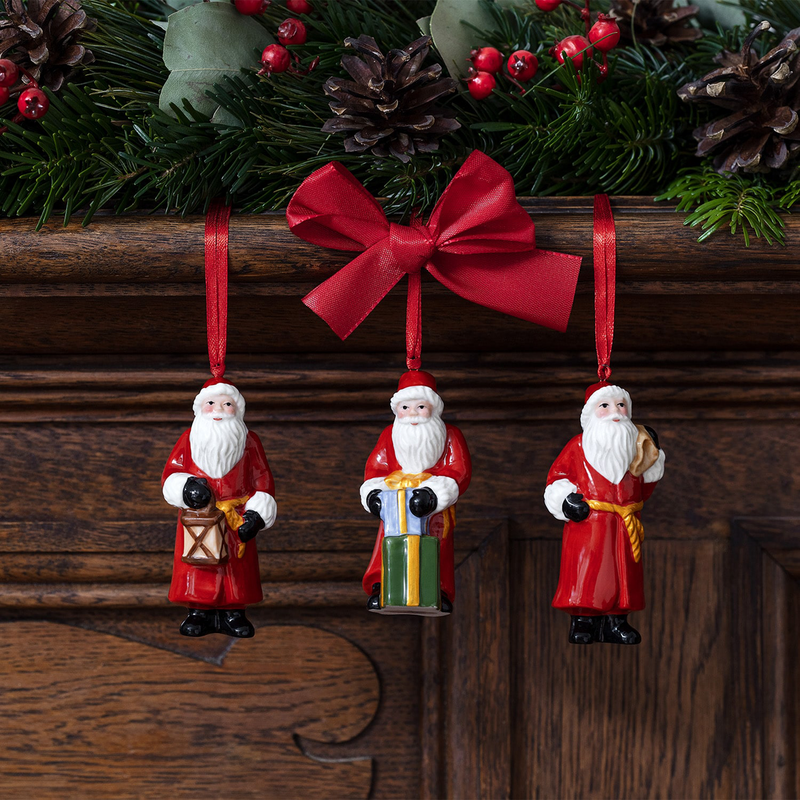 1483316687, Villeroy & Boch, Nostalgic Ornaments, Santa Claus ornaments, 3 pcs.