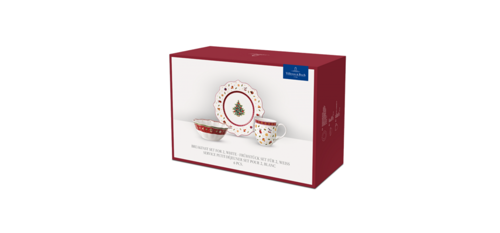 1485857282, Villeroy & Boch, Toy's Delight Breakfast für 2 Pers., weiss, Set 6tlg.