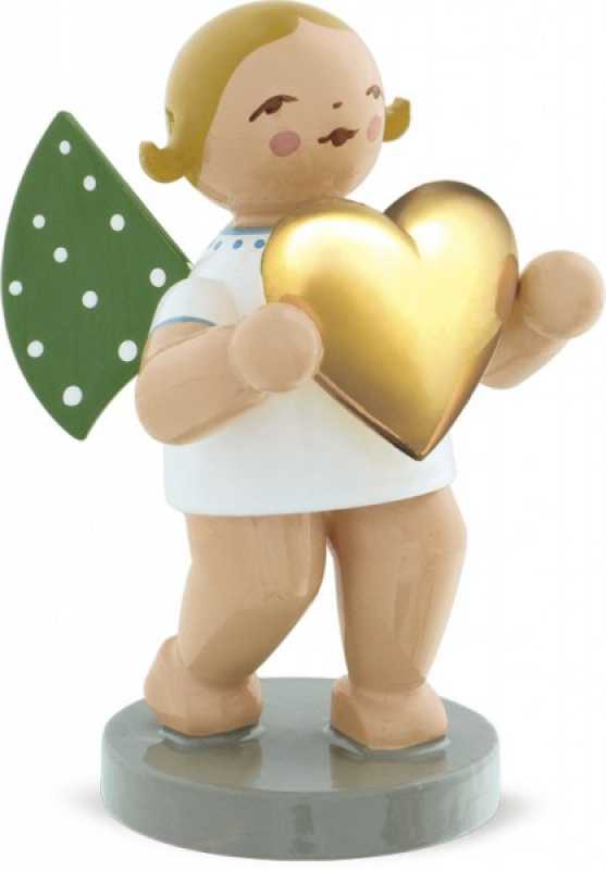 Wendt & Kühn, 650/116 Messenger of love, angel with heart, gold-plated