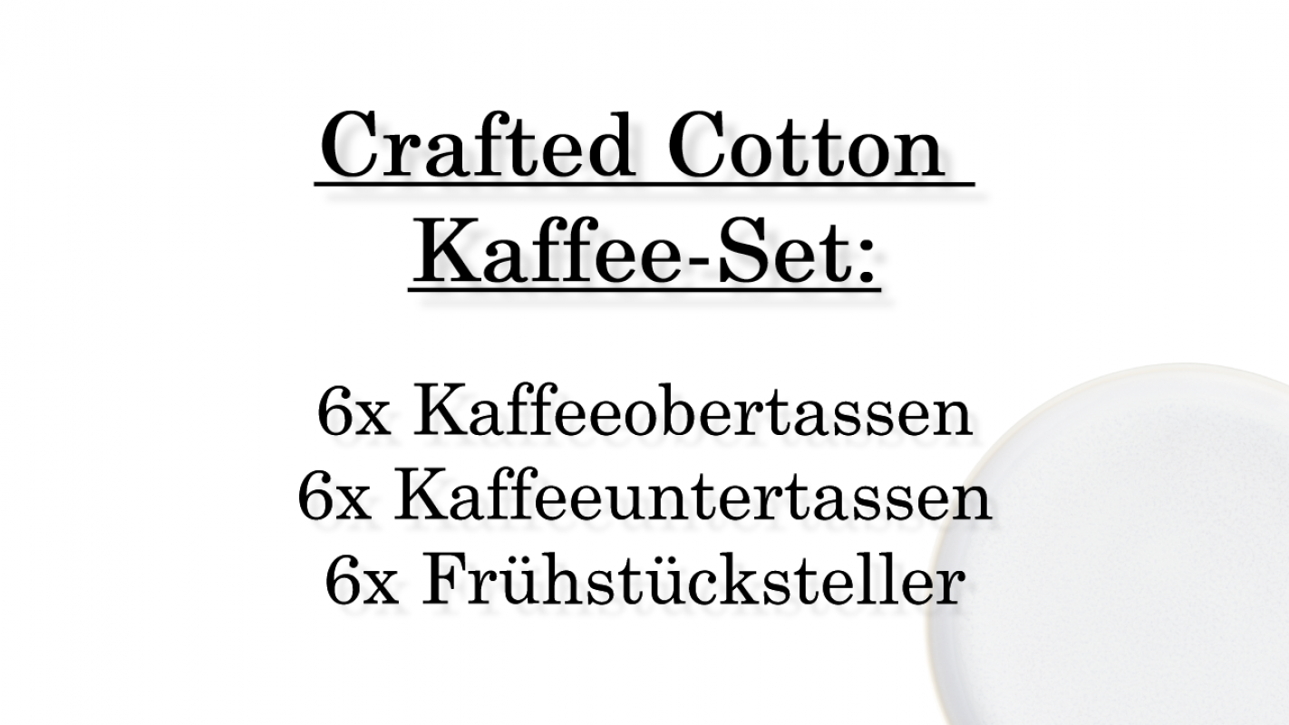 1951834006 Crafted Cotton, coffee set, 6 persons