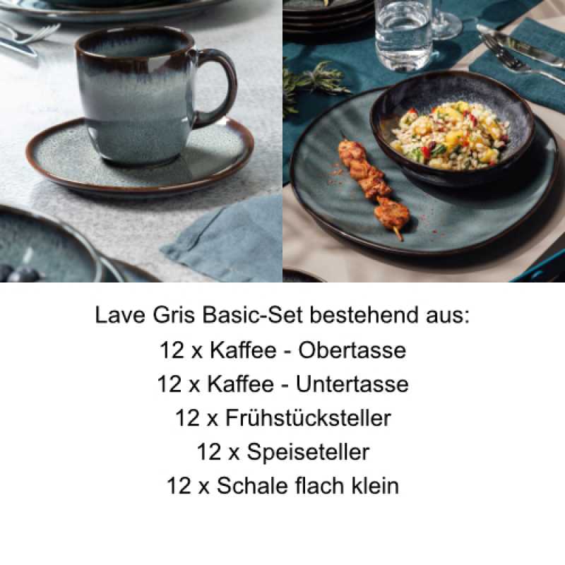 Villeroy & Boch, Lave Gris, Basic-Set 12 Pers.