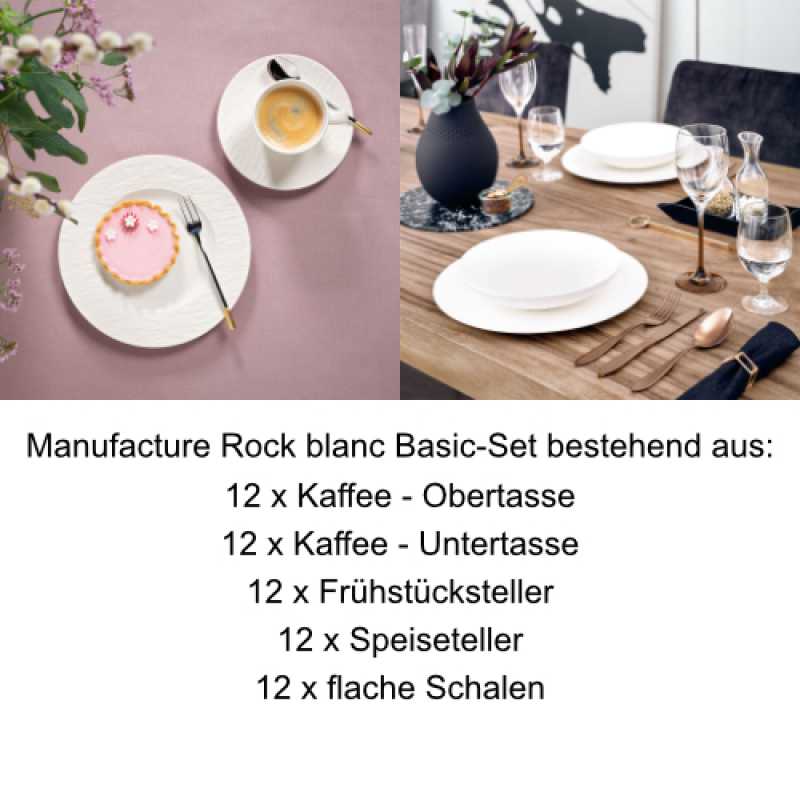 Villeroy & Boch, Manufacture Rock Blanc, Basic-Set 12 Pers.