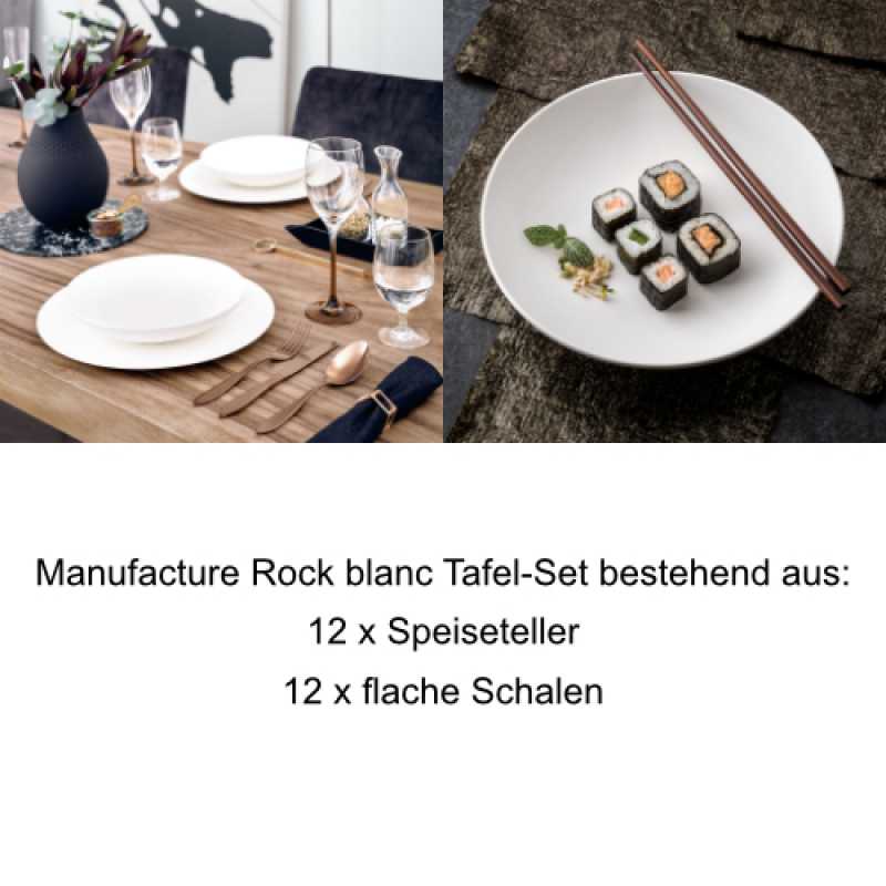 Villeroy & Boch, Manufacture Rock Blanc, Tafel-Set 12 Pers.