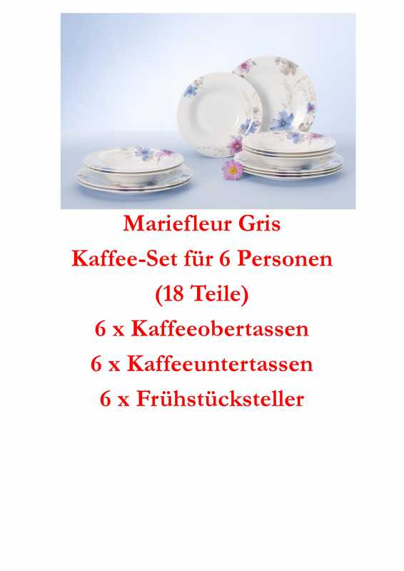 Villeroy & Boch, Mariefleur Gris, Coffee set 18 pcs.