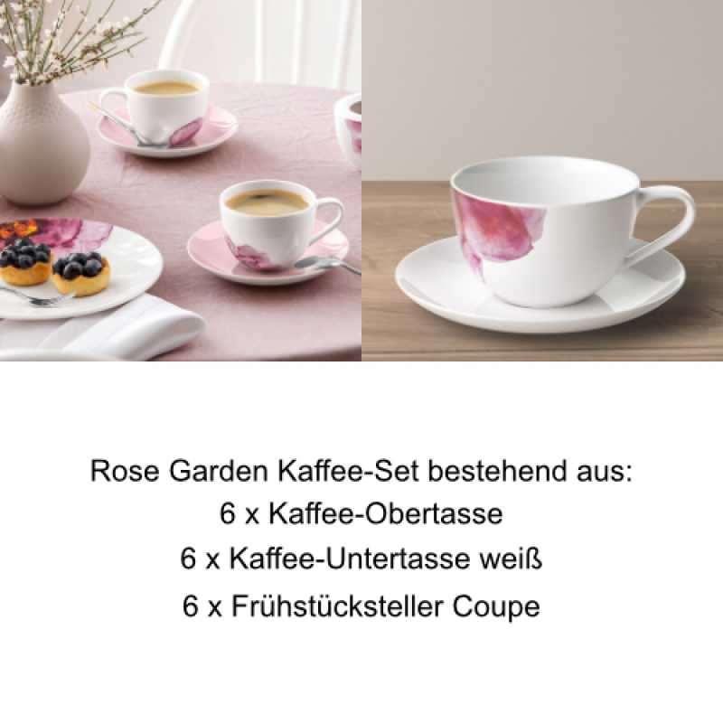 Villeroy & Boch, Rose Garden, Kaffee-Set 6 Pers.