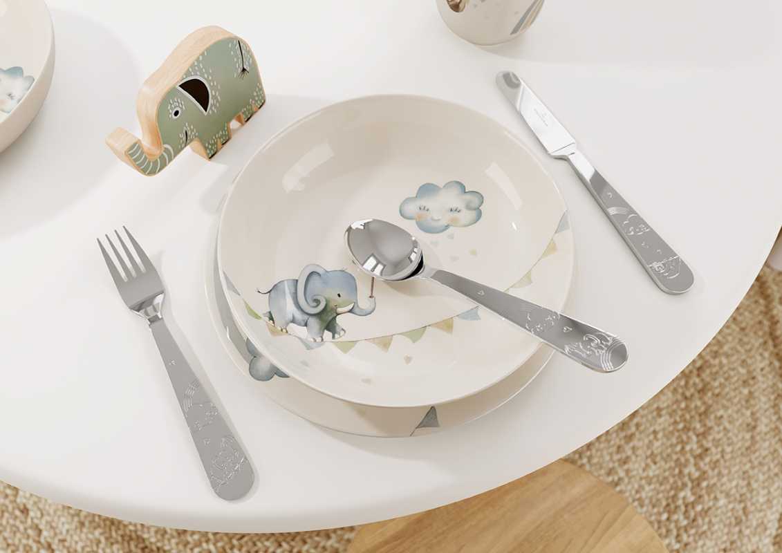 1265352091 Walk like an Elephant, children's cutlery