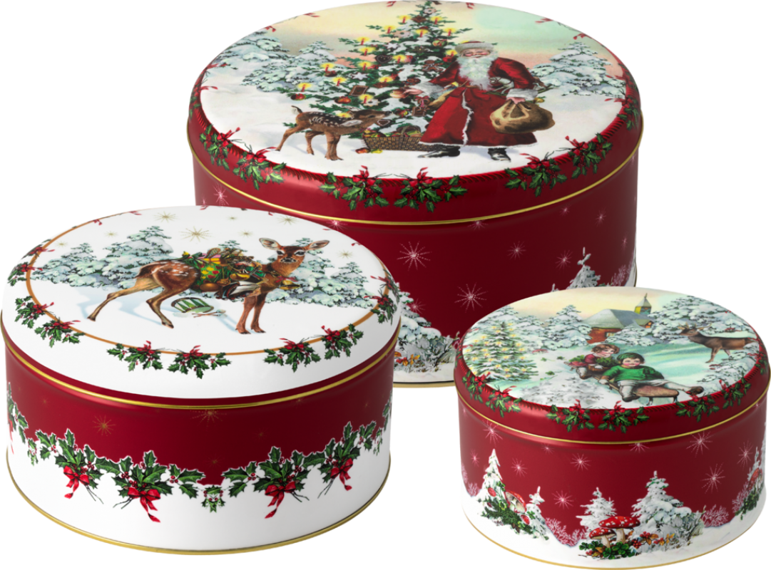 Winter collage accessories, biscuit tin set 3pcs