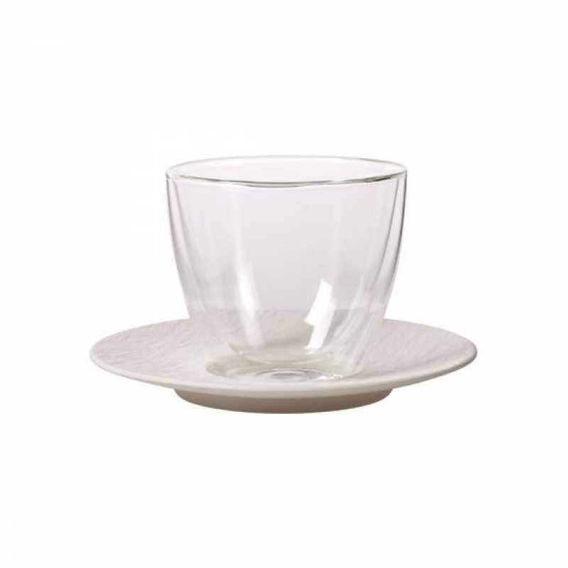 Villeroy & Boch, Manufacture Rock Blanc, Café au Lait mit Untertasse, 2tlg.