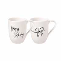 Villeroy & Boch, statement mug with handle "Happy Birthday" Set of 2