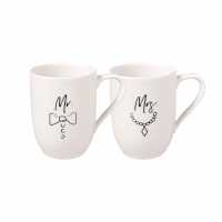 Villeroy & Boch, Statement Becher mit Henkel "Mr & Mrs" 2er Set