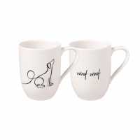 Villeroy & Boch, statement mug with handle "Dog" Set of 2