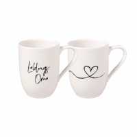 Villeroy & Boch, Statement Becher mit Henkel "Lieblingsoma" 2 er Set