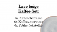 Villeroy & Boch, Lave Beige, Kaffee-Set 6 Pers.