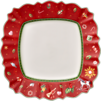 Villeroy & Boch, Toy´s Delight, Speiseteller eckig rot, 28x28 cm