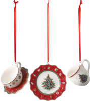 Villeroy & Boch, Toy´s Delight Decoration, Ornamente Geschirrset rot 3tlg. 6,3 cm