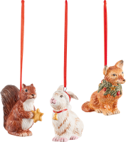 Villeroy & Boch, Nostalgic Ornaments, Ornaments Forest Animals Set, 3 pieces