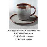 Villeroy & Boch, Lave Beige, Kaffee-Set 6 Pers.